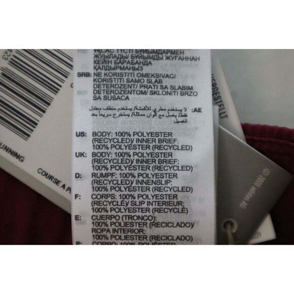 Adidas H57186 Women's Sz M Burgundy Run Icons 3-Stripes 3" Running Shorts - Picture 6 of 10